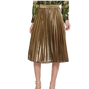Gold mid length skirt